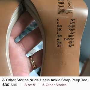 &other stories nude peep toe heel
